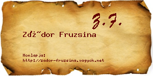 Zádor Fruzsina névjegykártya